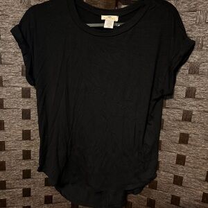 Rebel Society Black T Shirt Mens Small Cuffed Short Sleeves Neutral Minimalist